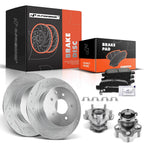 Rear Drilled Brake Rotors & Pads & Wheel Hub Bearing for Nissan Sentra