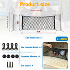Rear Cargo Nylon Adjustable Elastic Storage Organizer Net for Universal Fit (2010-2025)