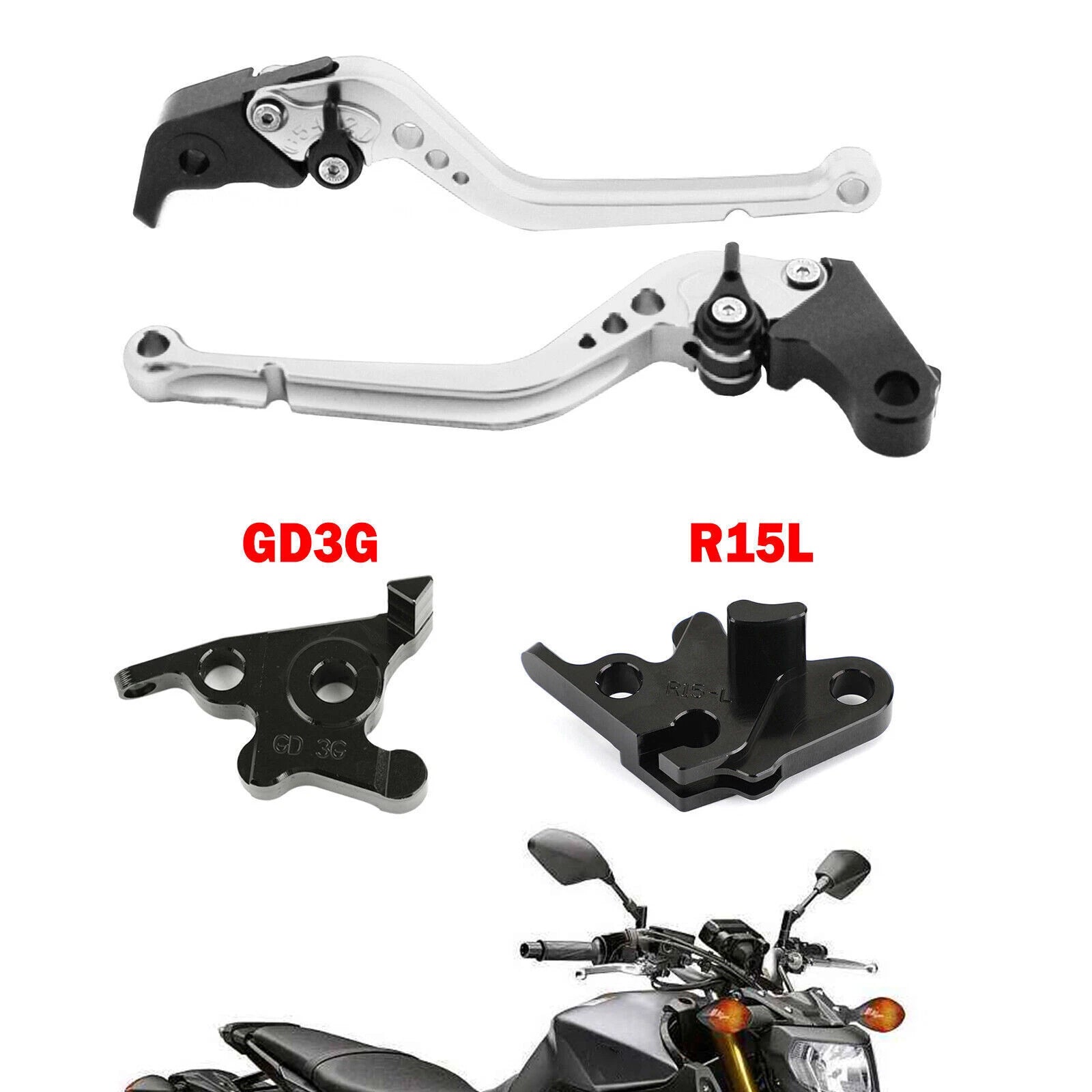 Long Clutch Brake Lever for Yamaha MT125 (2014–2019) Silver T9