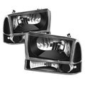 Headlight Lamps for Ford F250/F350 Super Duty (1994–2004) Black Housing Clear Corner