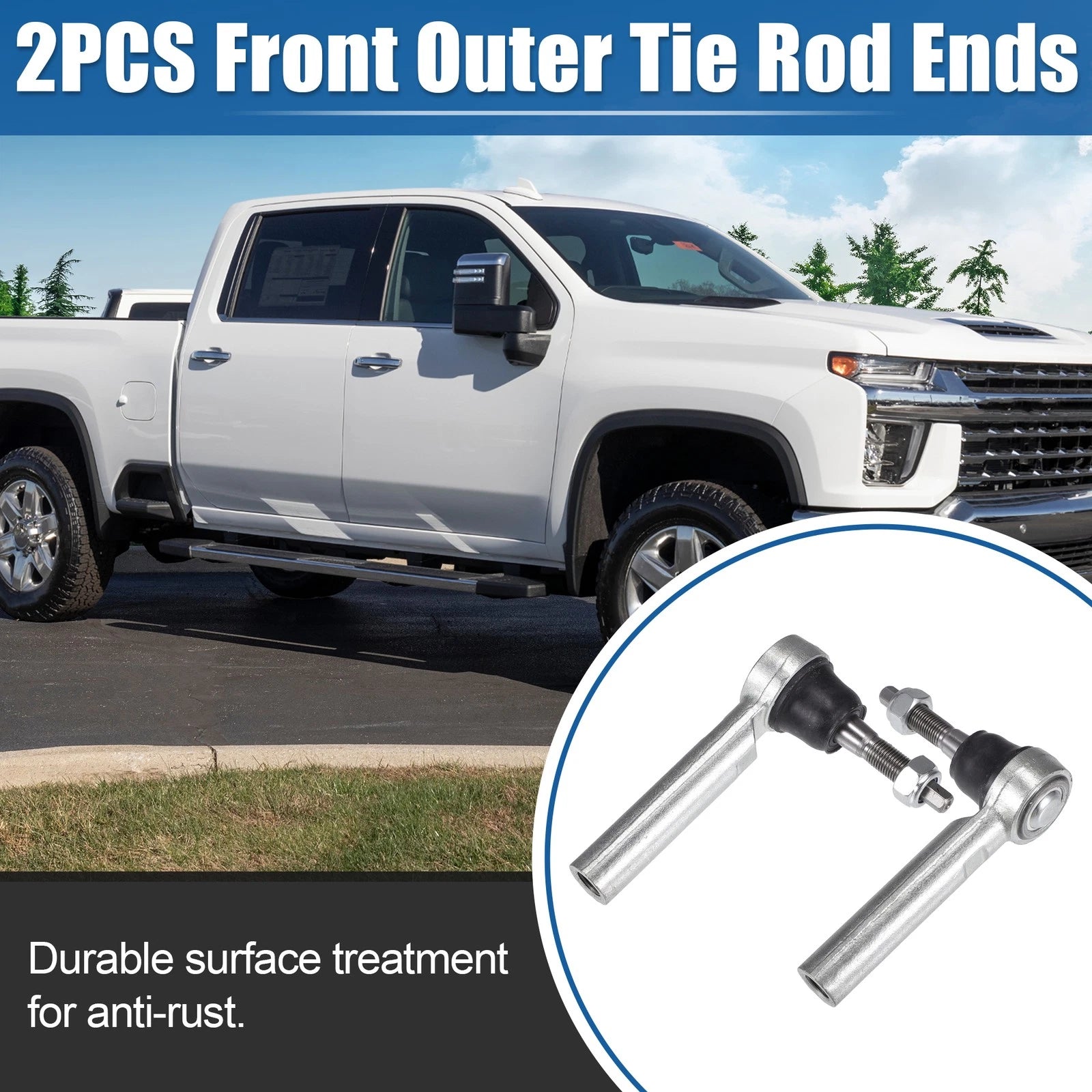 2X Front Outer Tie Rod End Links for Cadillac Escalade, Chevrolet Tahoe (2007–2014)