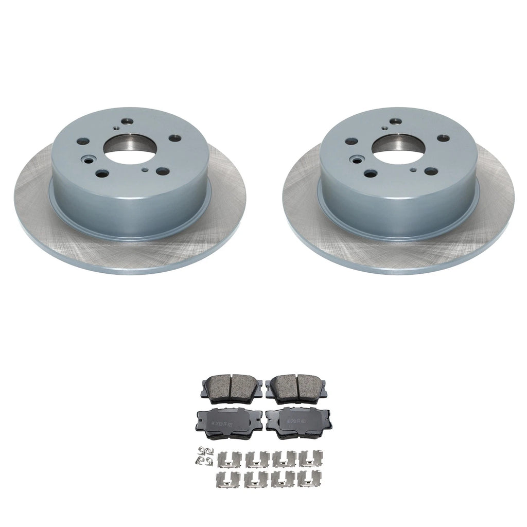 Set of 2 DuraGo Rear Rotors & Akebono ProACT Ceramic Pads for ES350 (2007–2012)