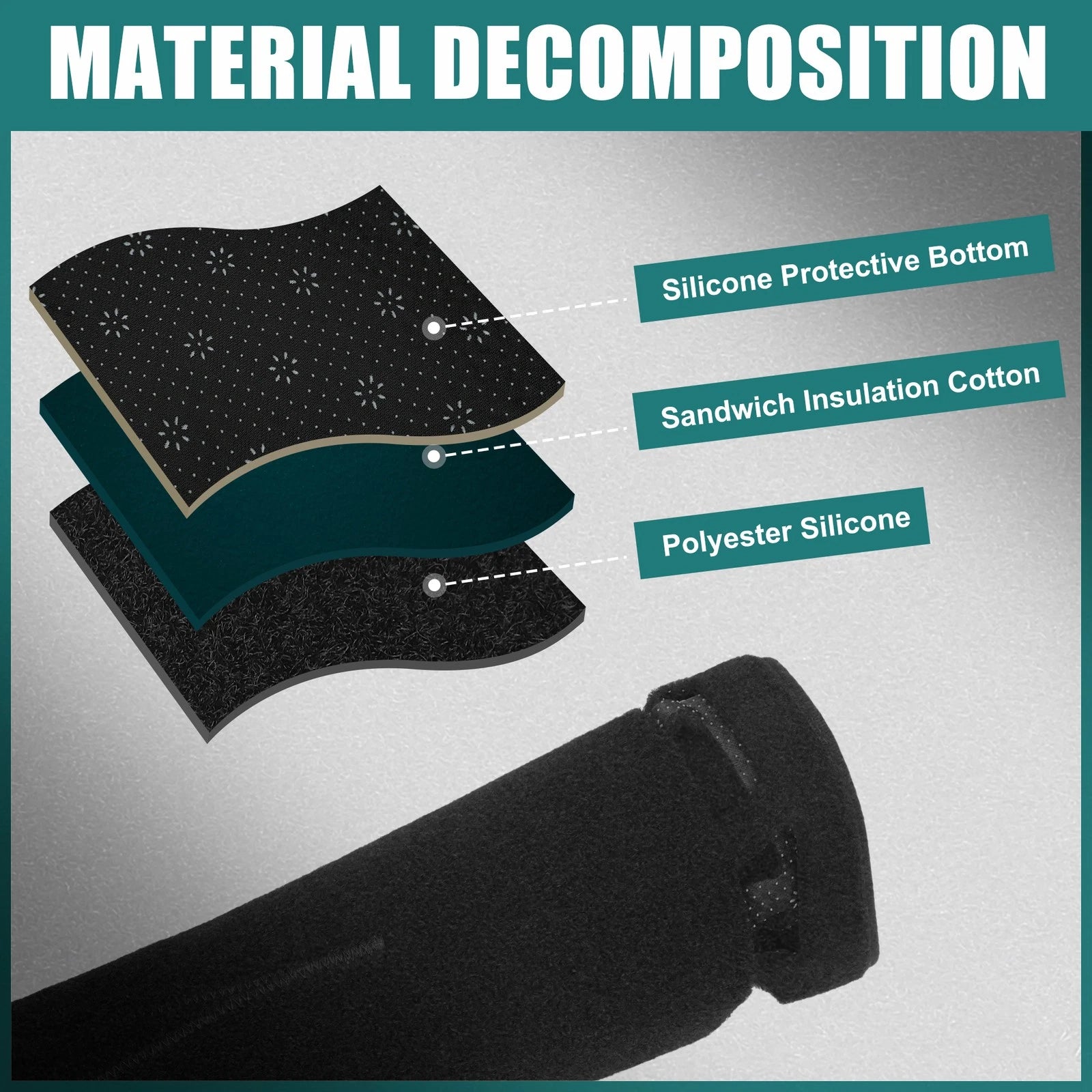 Dashboard Cover Mat for Toyota Rise (2019–2023) - Black Polyester