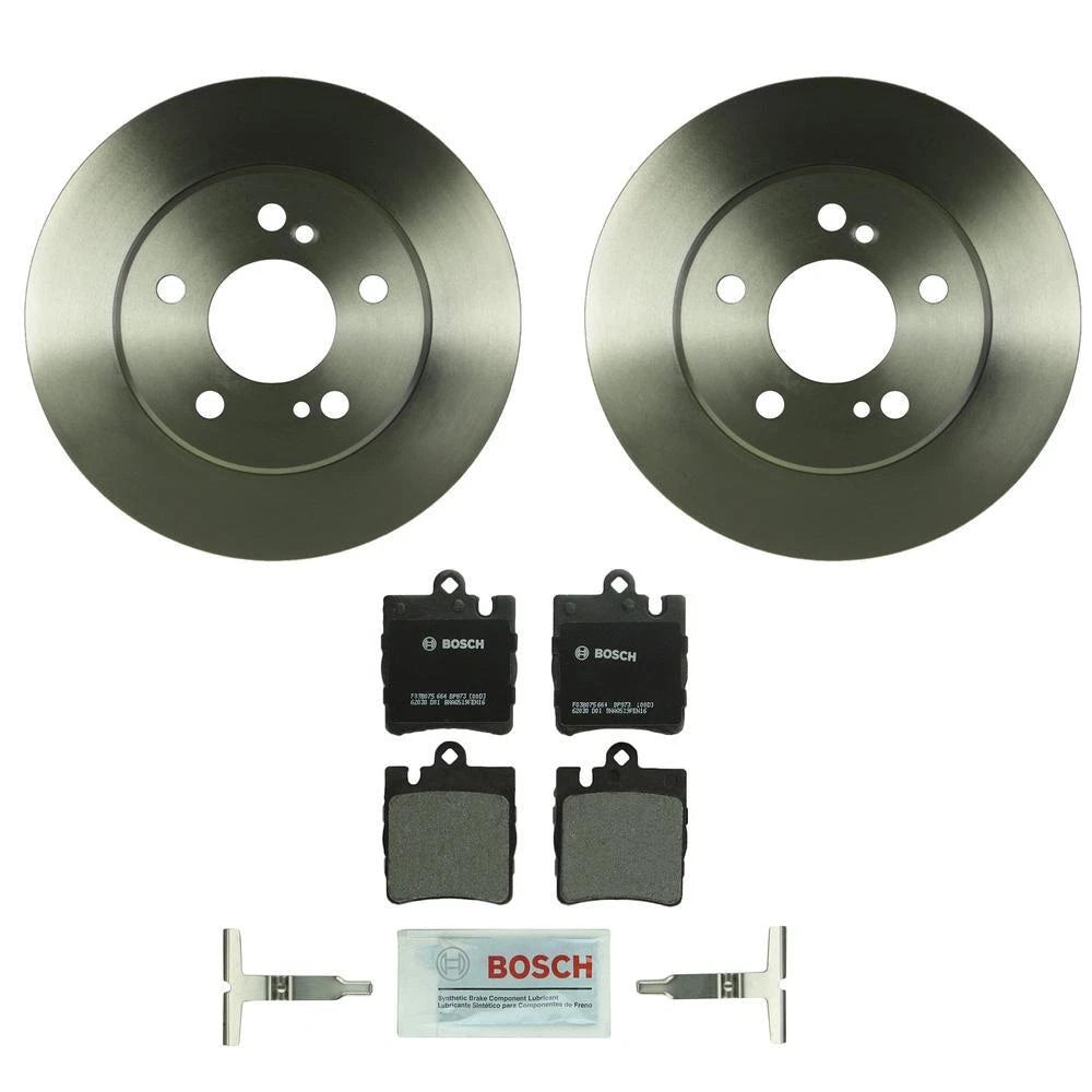 Set of 2 Bosch Rear Solid 278mm Disc Brake Rotors for W203 S203 C-Class (2001–2007)