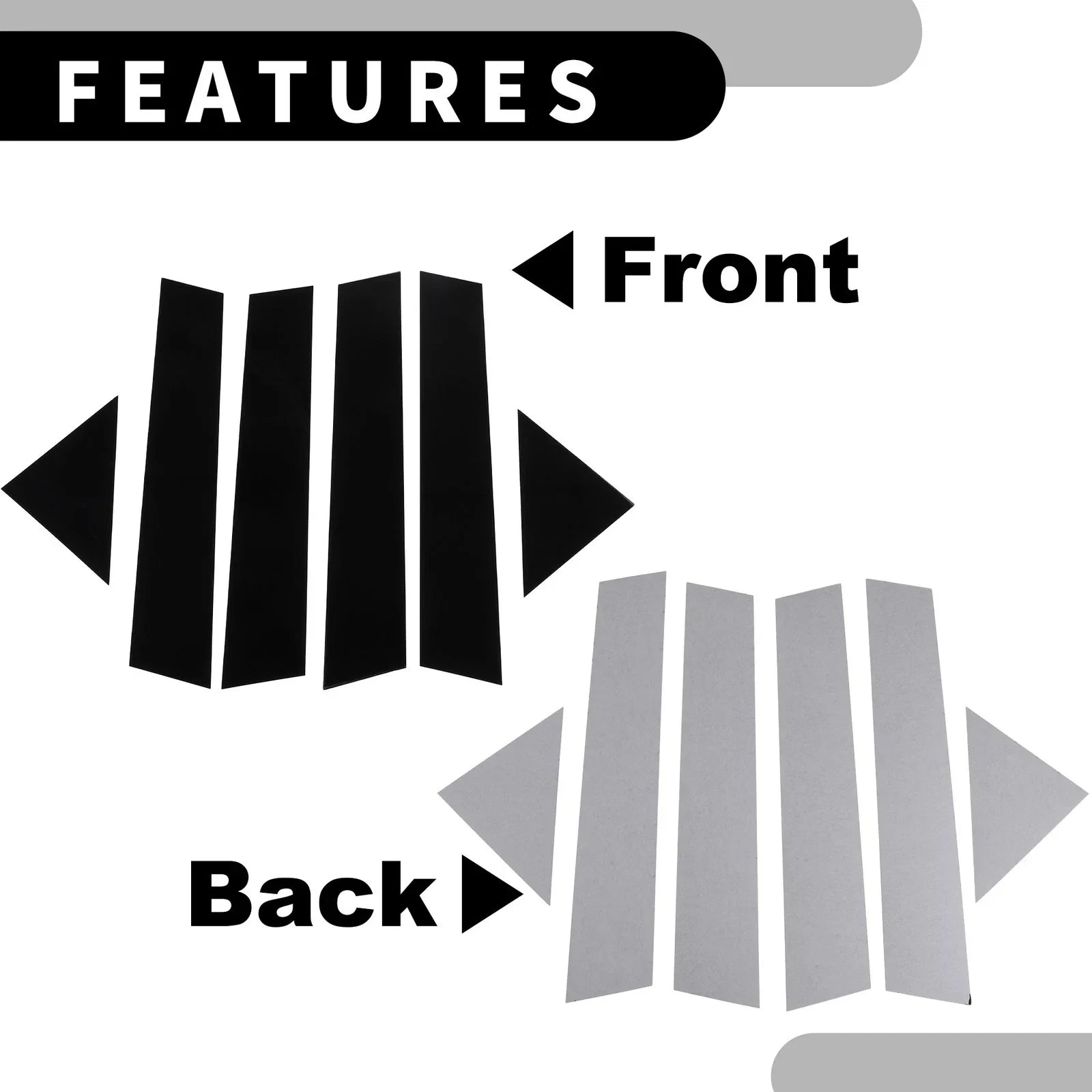 6 x Car Pillar Window Trim Covers for Chrysler 300 300C (2005-2010)