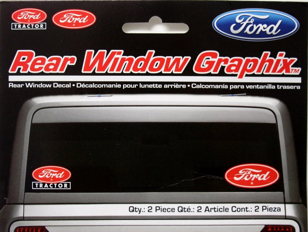 Set of 2 Rear Window Graphics Stickers for Ford Tractor (Farm Script)
