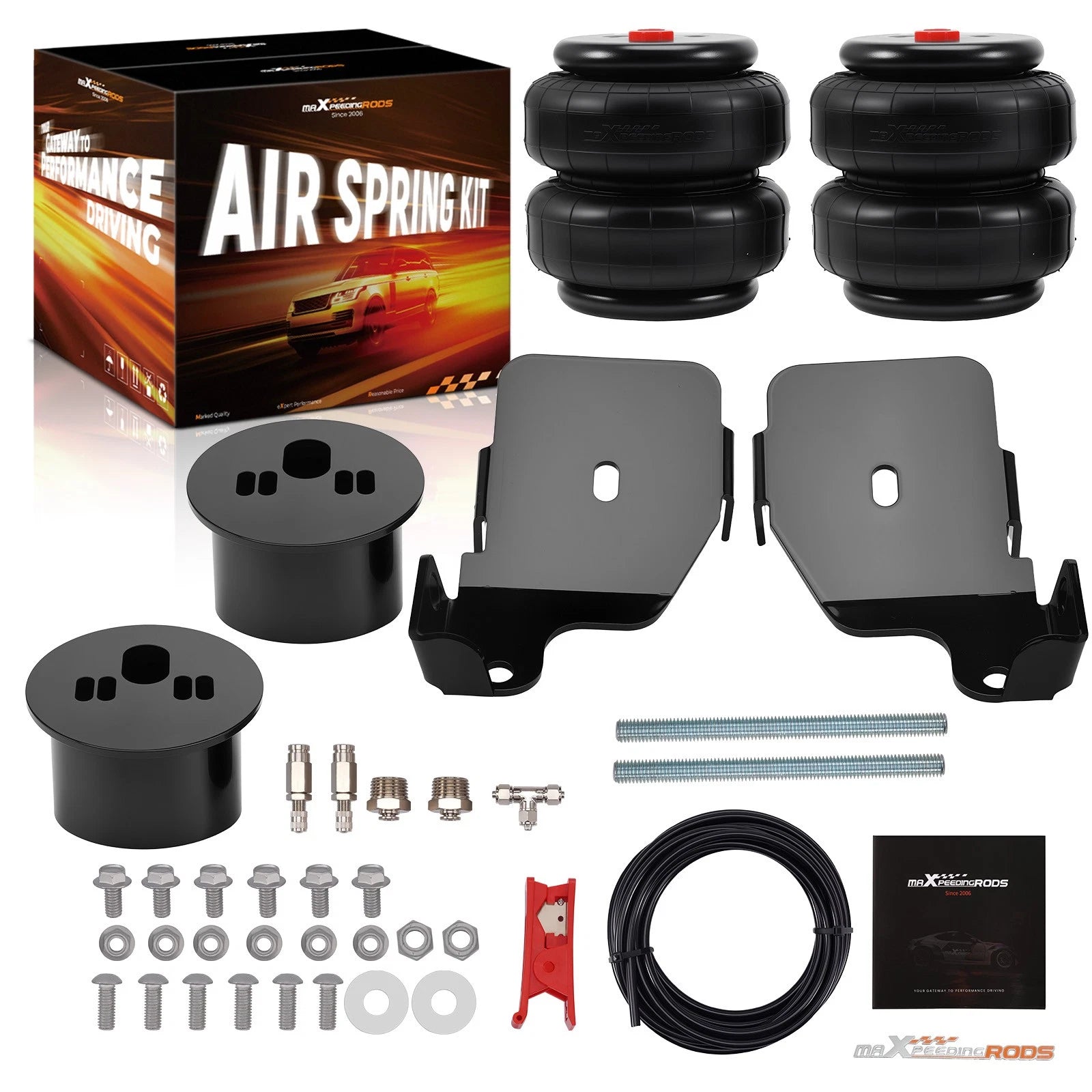 2X Air Spring Bags Mounting Brackets for Chevy Impala Bel Air (1965–1970)