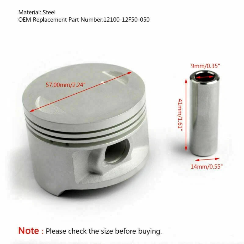 Piston Ring Kit for Suzuki RV125 EN125 (2003–2015) 12100-12F50-050