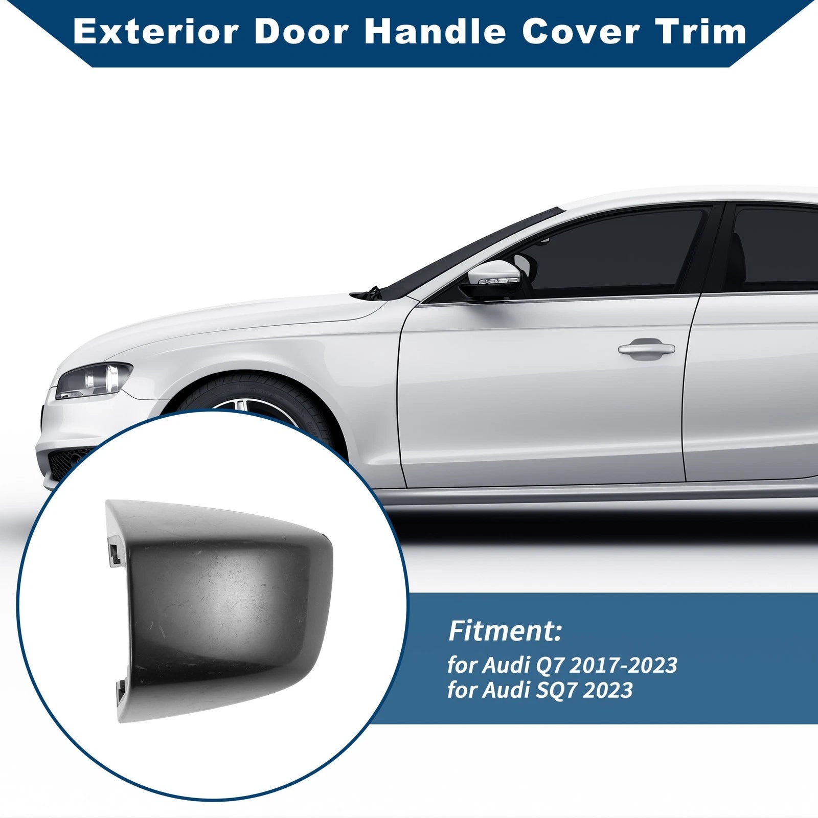 Exterior Door Handle Cover Trim for Audi Q7 (2017–2023) Black ABS