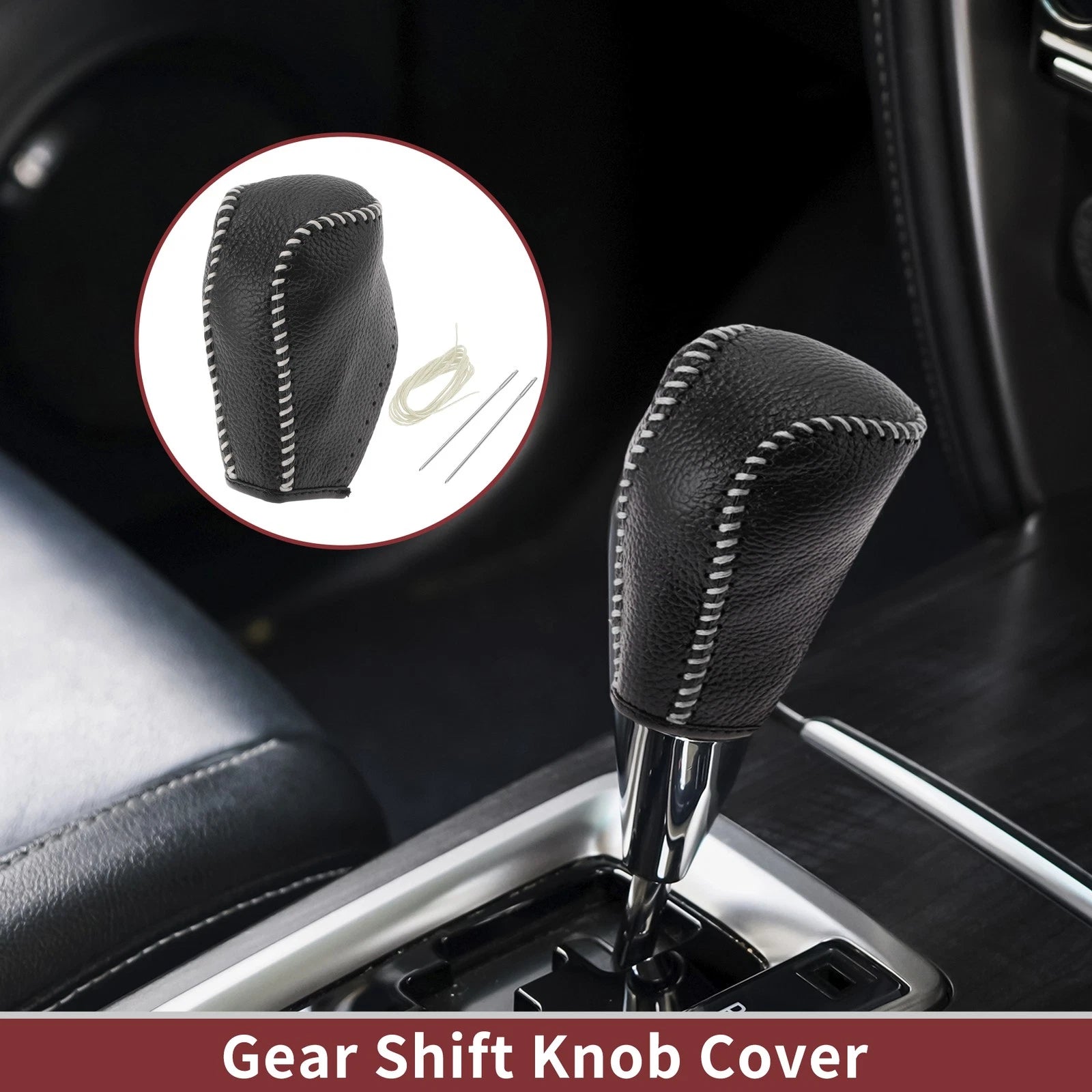 1 Pc Gear Shift Knob Cover for Toyota Corolla (2014–2018) Beige Leather