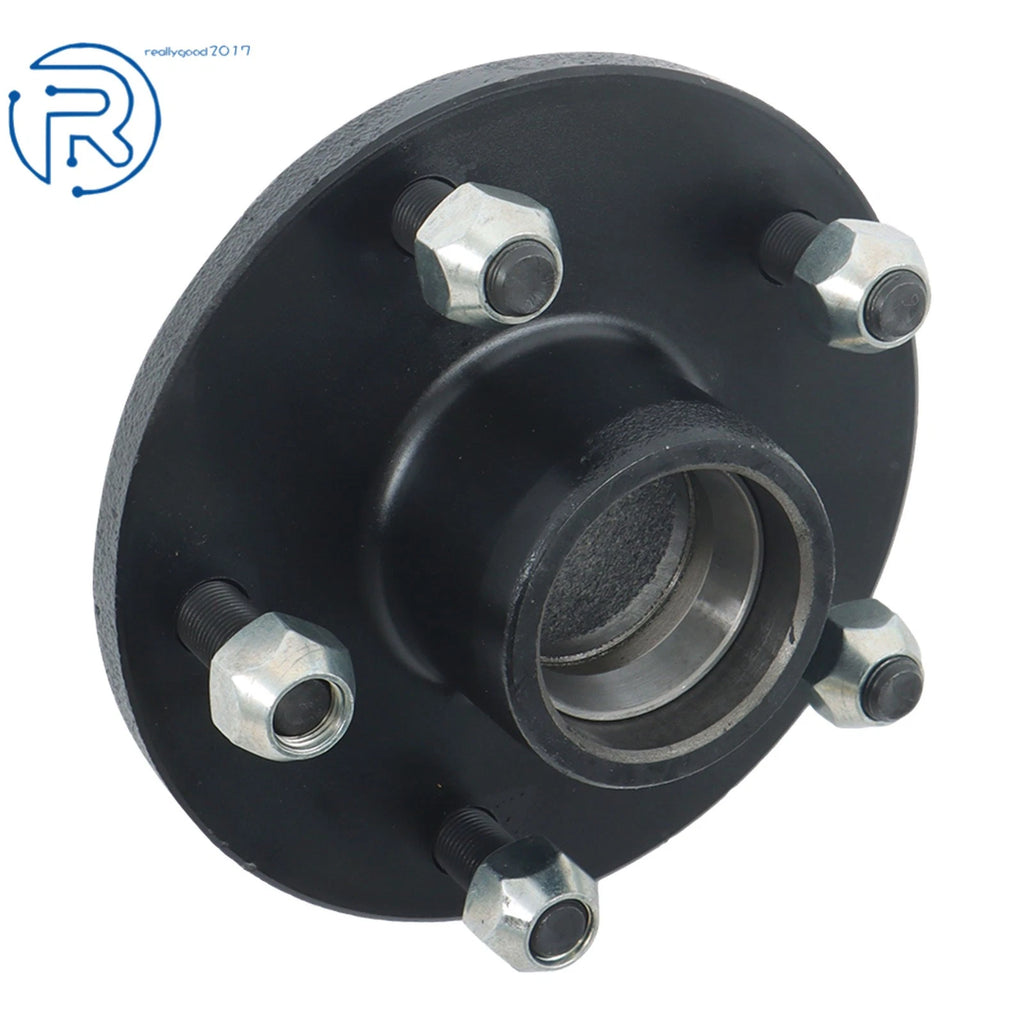 Set of 2 Trailer Hub Kits for 3500 lbs Axle (5 on 5" Bolt, Round Spindle)