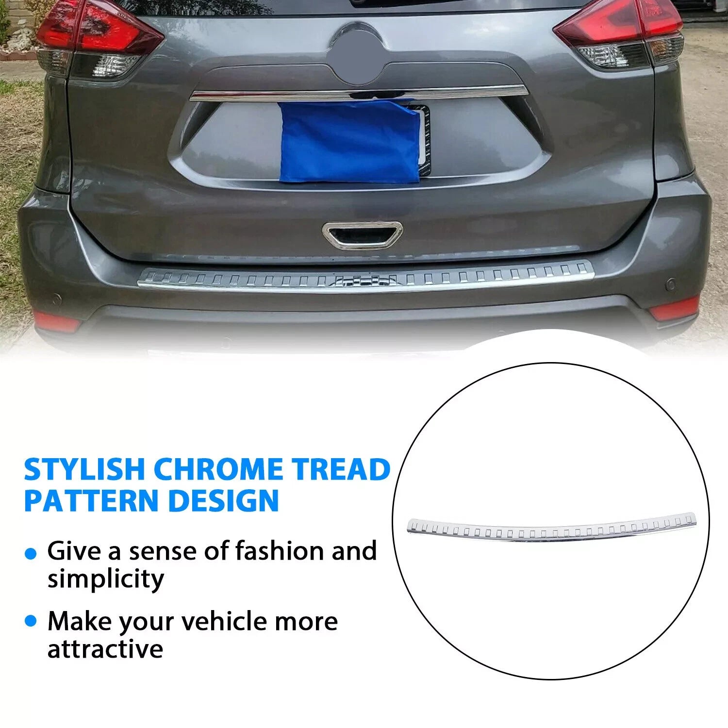 Chrome Rear Bumper Protector for Nissan Rogue (2014-2020)