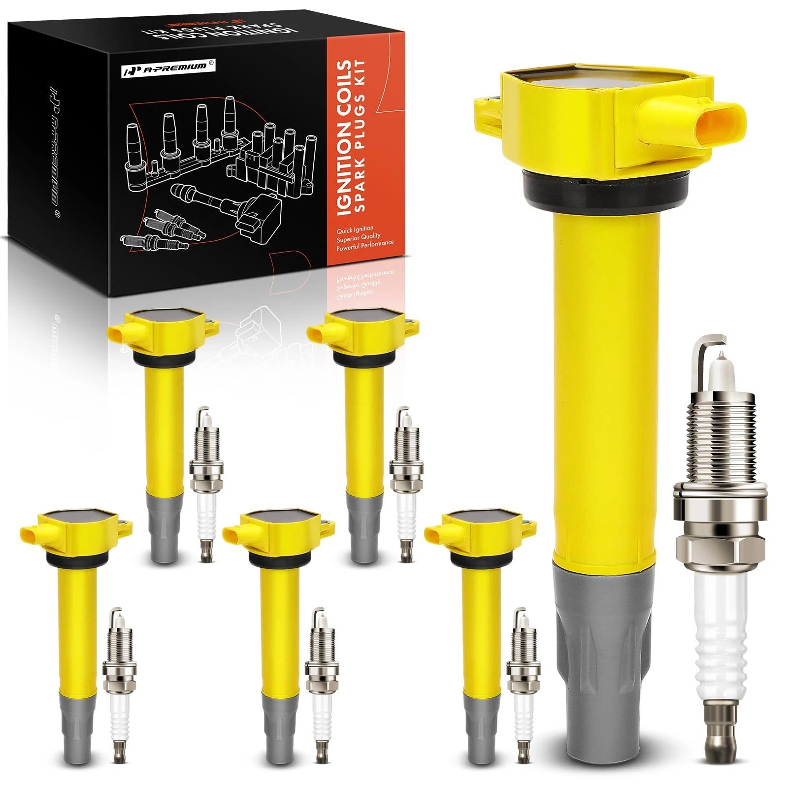 Set of 6 Ignition Coils & Iridium Spark Plugs for Dodge Grand Caravan 