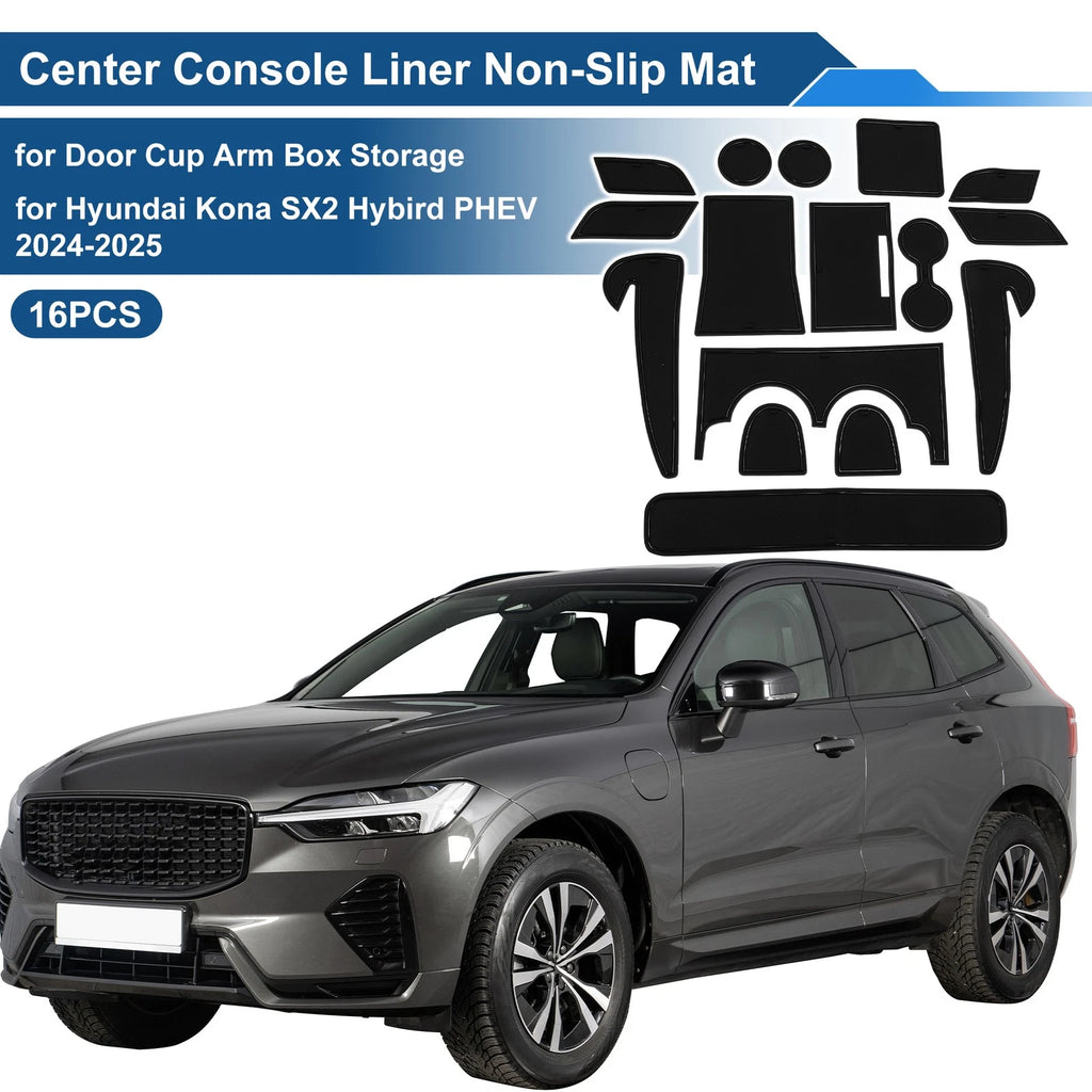 Set of 16 Non-Slip Mats for Hyundai Kona SX2 Hybrid PHEV (2024–2025)