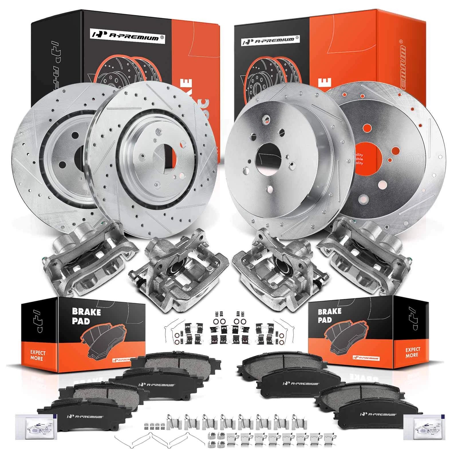 Brake Rotor & Pad Kit for Toyota Lexus (Front & Rear, 2016-2020)
