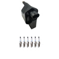 Set of 6 Hitachi Ignition Coils & Denso Platinum Spark Plugs for Ram 1500 (1994–2001)