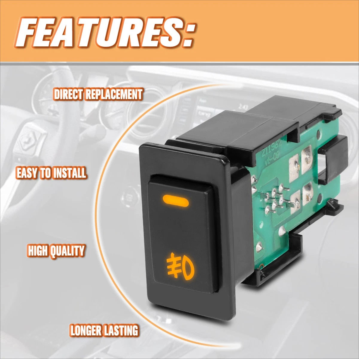 Fog Light Control Switch with Wiring Harness for Altima/Maxima (2002–2019)
