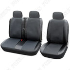 5mm Foam Laminate Front Seat Covers for Car - Grey Polyester & Leather (N/A)