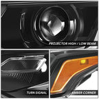 Projector Headlights for Chevrolet Traverse (2018–2021) - Black Housing, Amber Corner