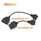 2X OBD1 to OBD2 Adapter Cable for Toyota (22-Pin to 16-Pin, 17-Pin to 16-Pin)
