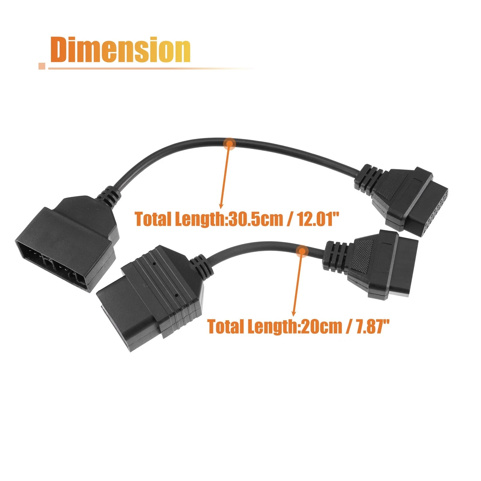 2X OBD1 to OBD2 Adapter Cable for Toyota (22-Pin to 16-Pin, 17-Pin to 16-Pin)