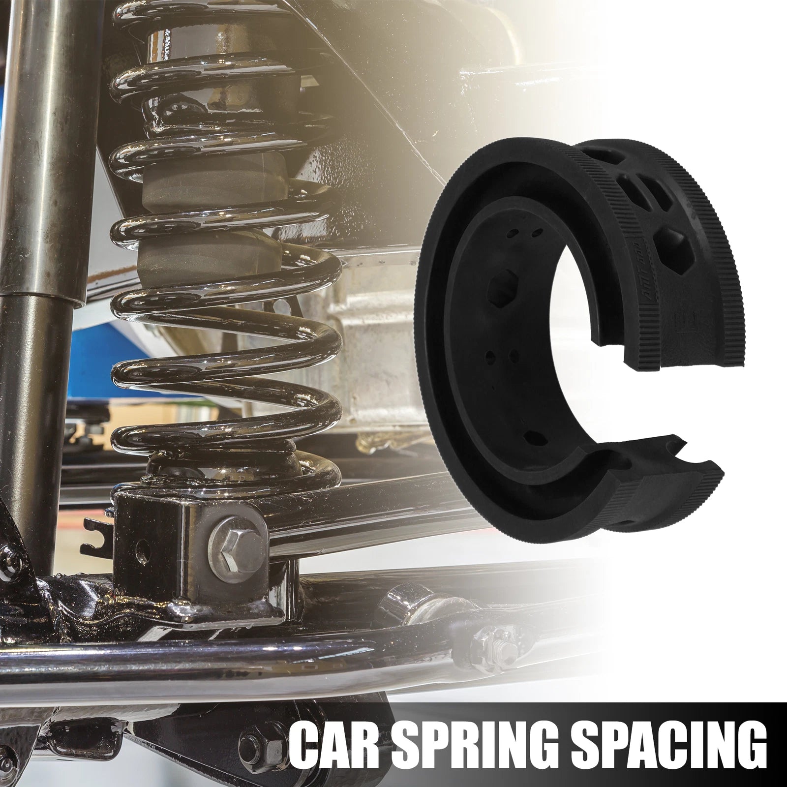 2X Black Coil Spring Rubber Buffer for Ford Chevy (Universal E Type)