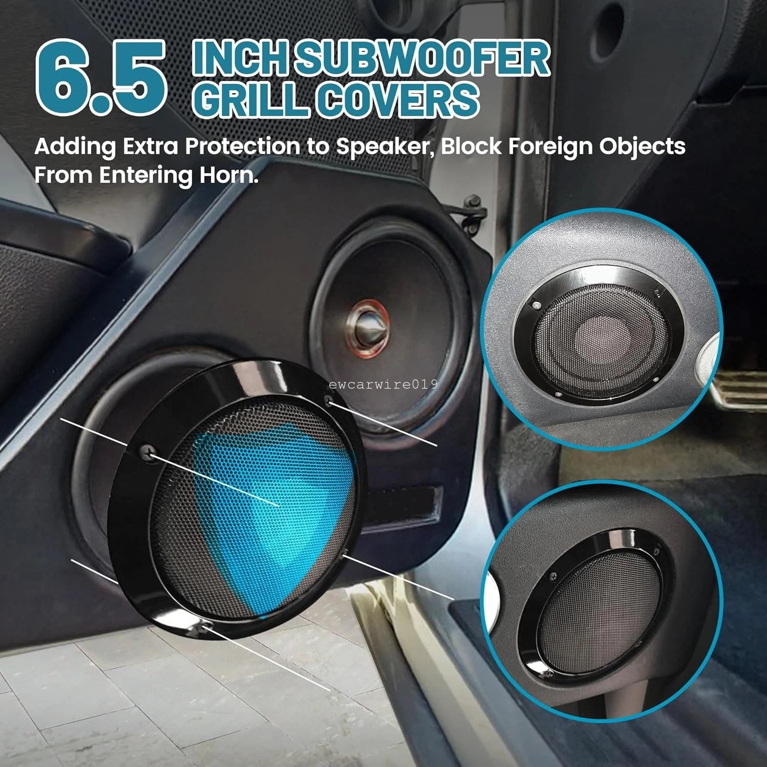 2X Speaker Grill Cover for Car Subwoofer (Universal Fit)