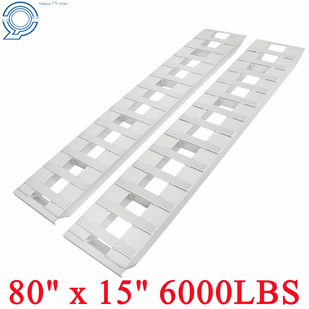 2Pcs 80" Aluminum Ramps for Truck Car Auto Trailer (6000 LBS Capacity)