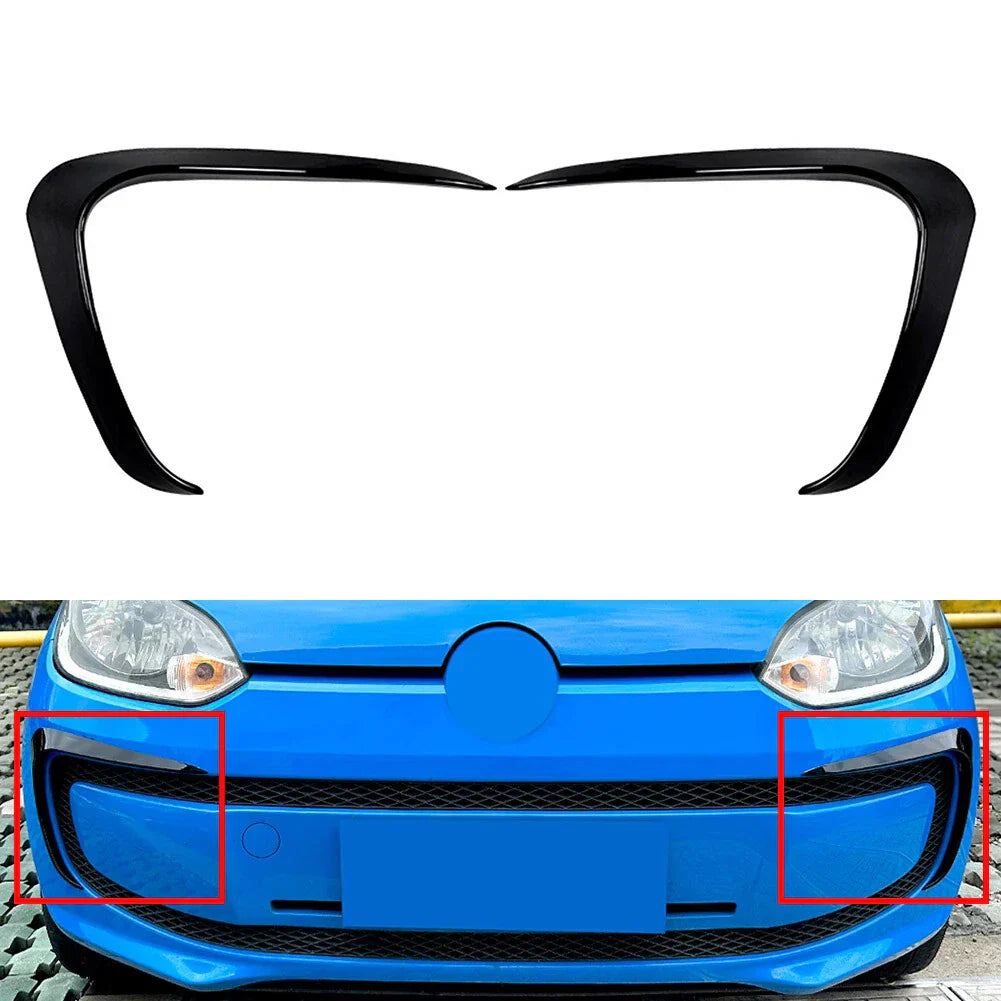 Glossy Black Front Bumper Side Splitters for Volkswagen UP (2011-2015)