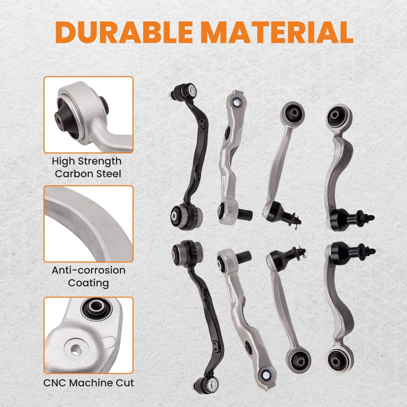 Set of 8 Control Arms for Lexus LS460 RWD (2007-2008)
