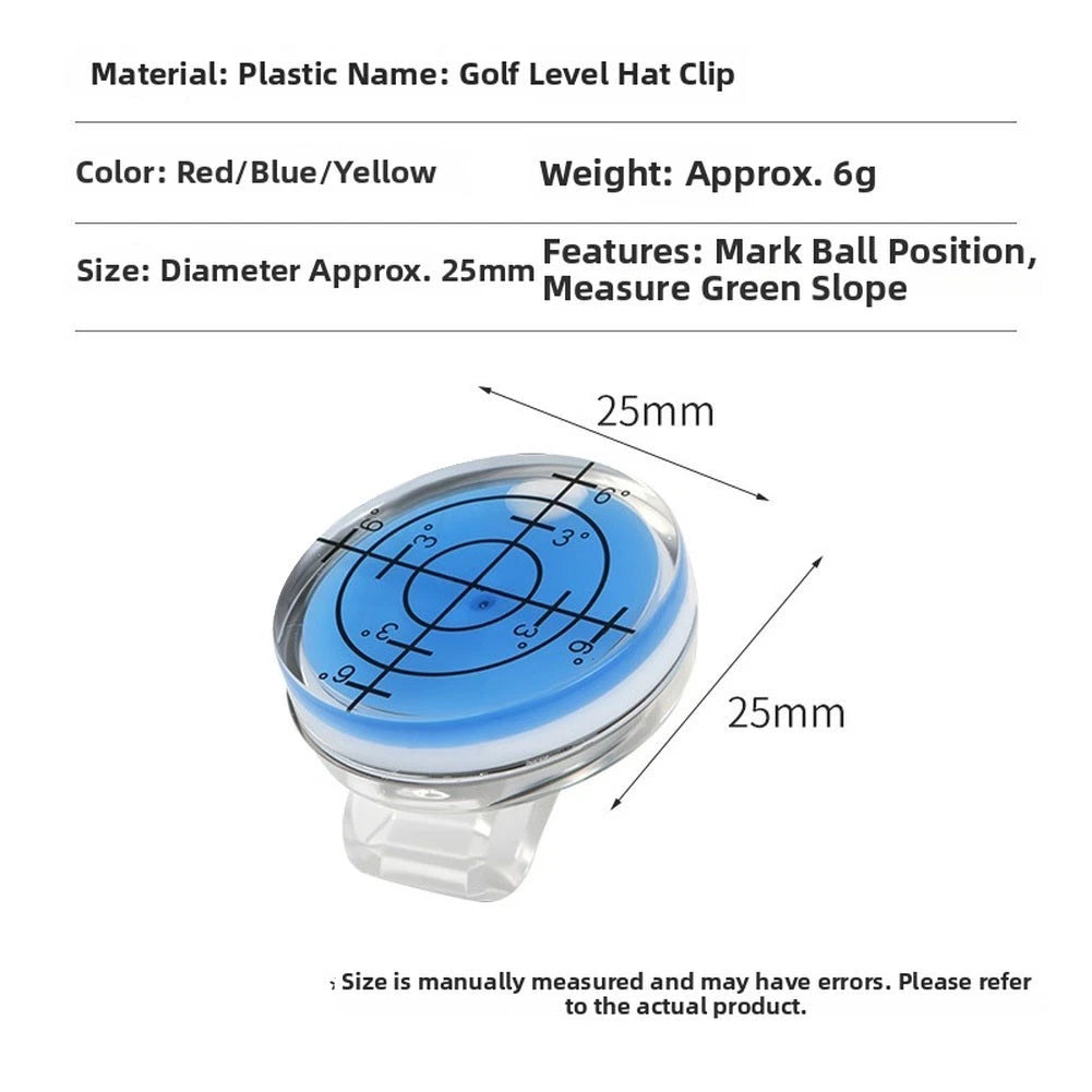Magnetic Clip with Bubble Level & Slope Measurement for Golf Accessories