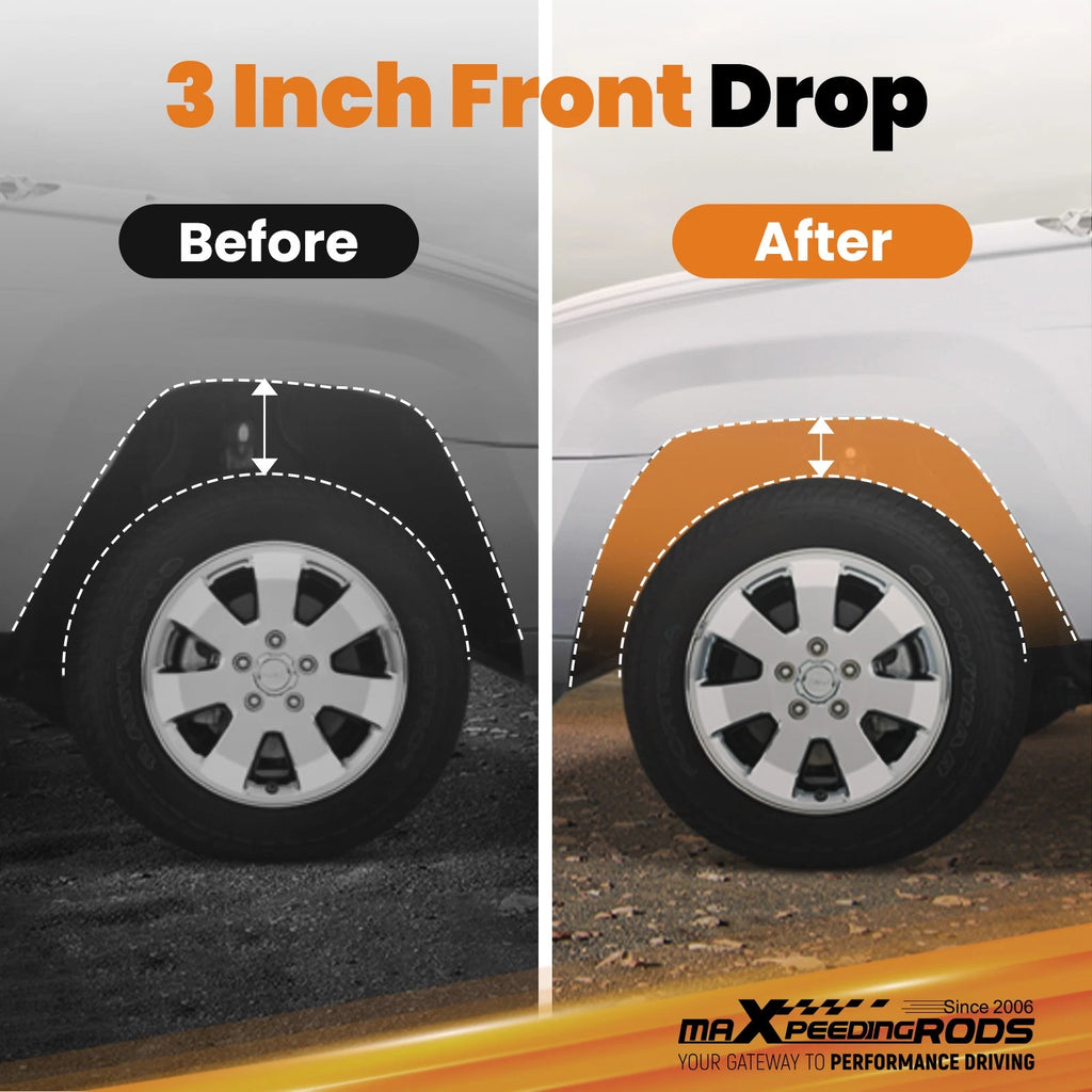 Front Lowering Springs for Dodge Dakota Durango 2WD (1997-2003) 3" Drop