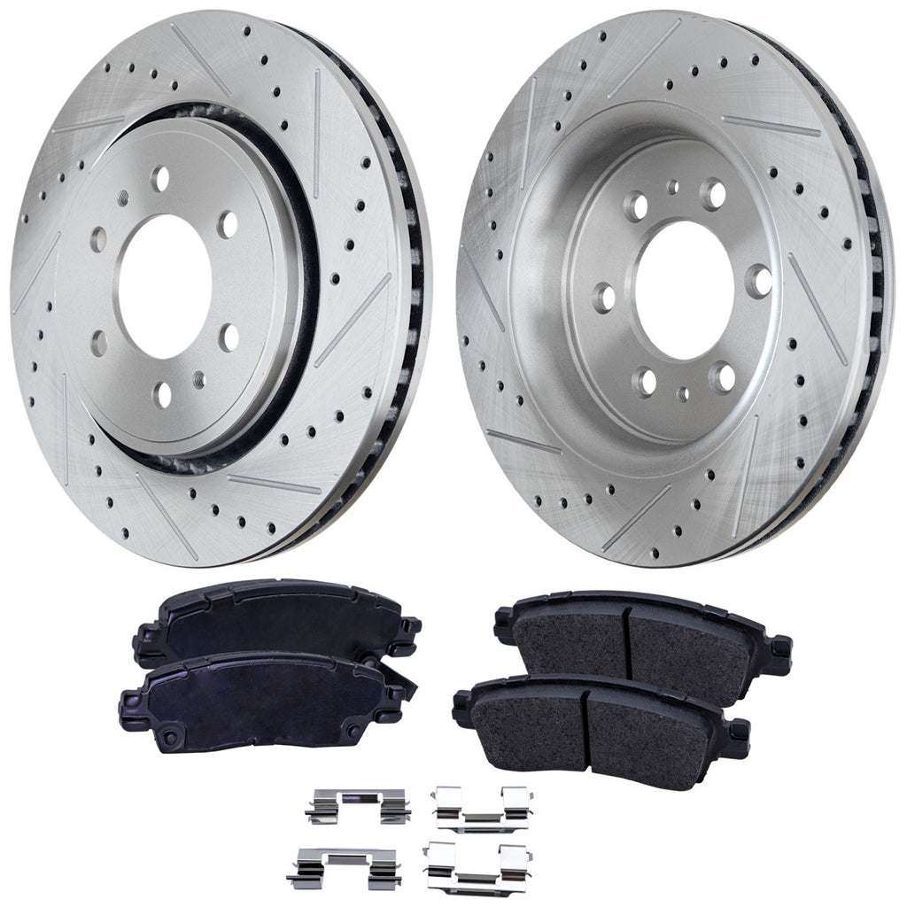 Rear Brake Disc Rotors and Pads Kit for Chevy Traverse, Buick Enclave