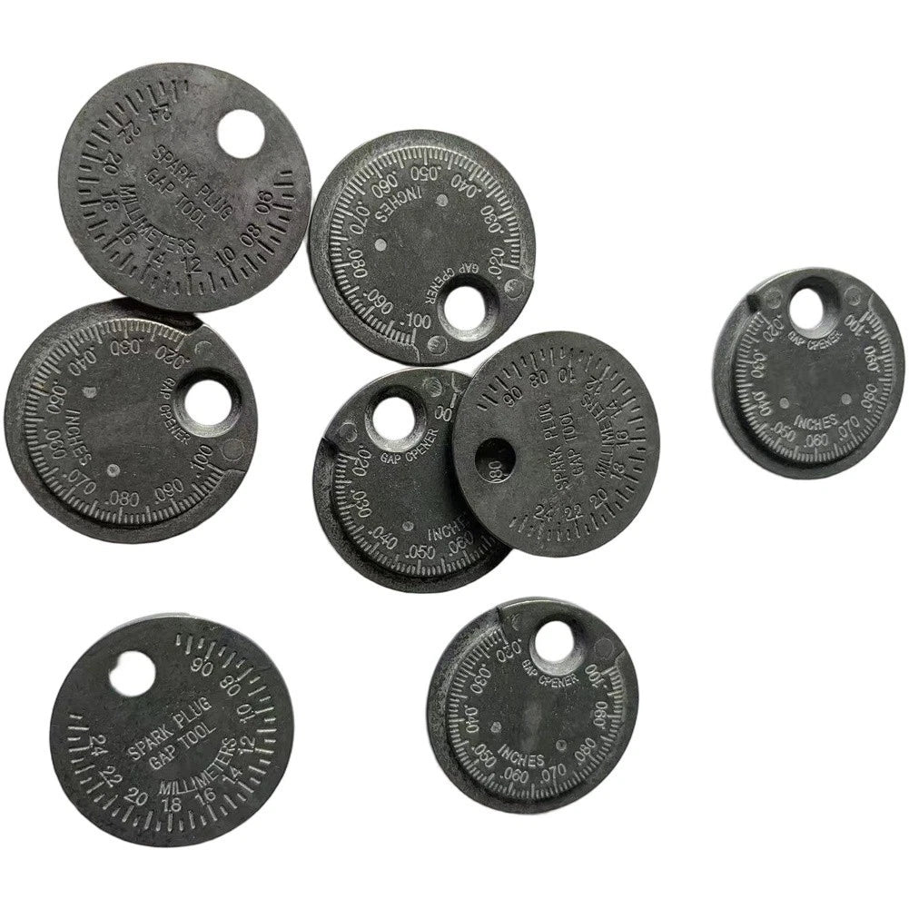 Metal Spark Gap Measuring Tool Coin Type Gauge for Universal Use (0.5–2.5 mm)