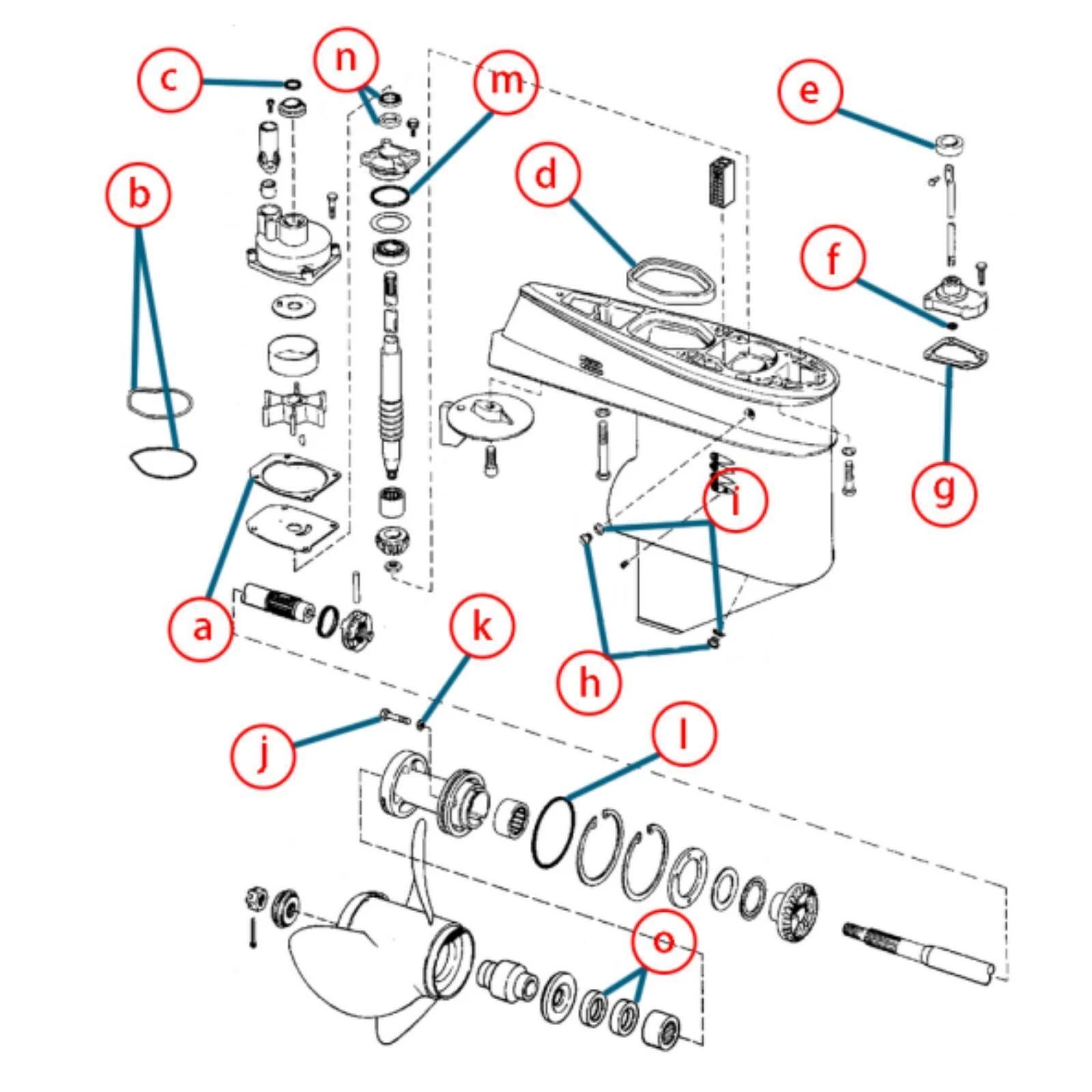 Gearcase Seal Kit for Johnson Evinrude Outboard (18-2659, 396355)