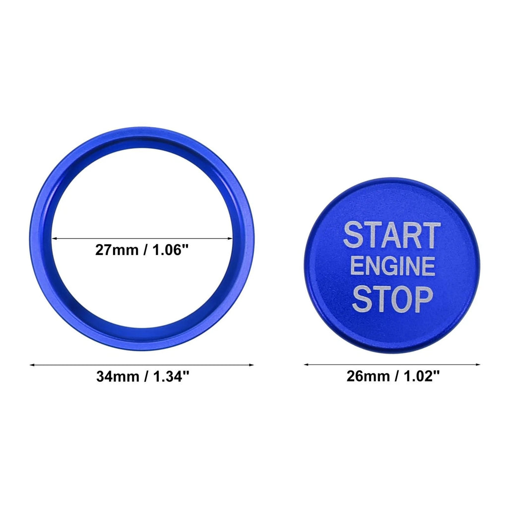 Start Stop Switch Button Cover Kit for Audi A4L A6L Q5 A5 A7 (2010–2020) Blue