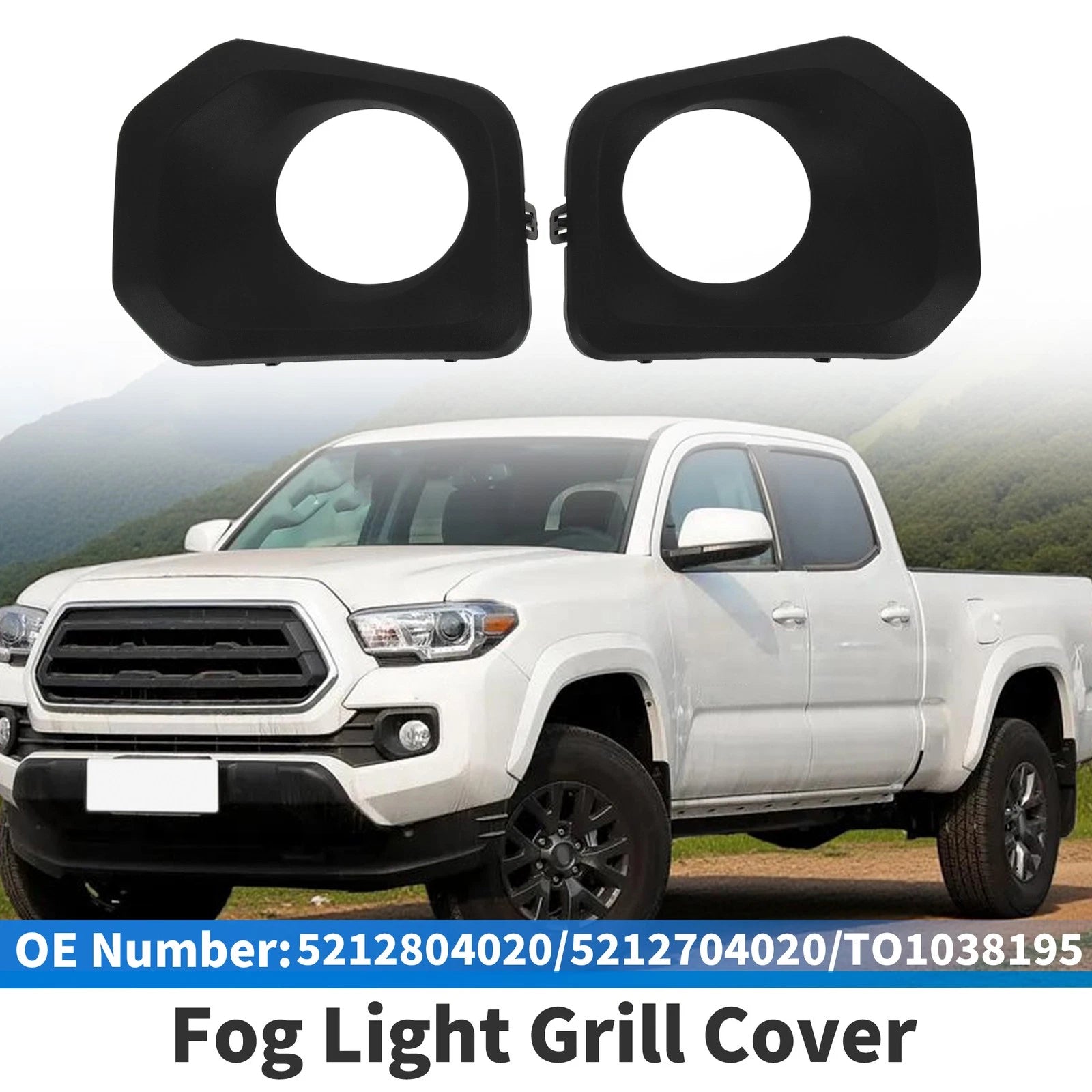 Set of 2 Front Bumper Fog Light Covers No.5212804020 for Toyota Tacoma (2016–2023)