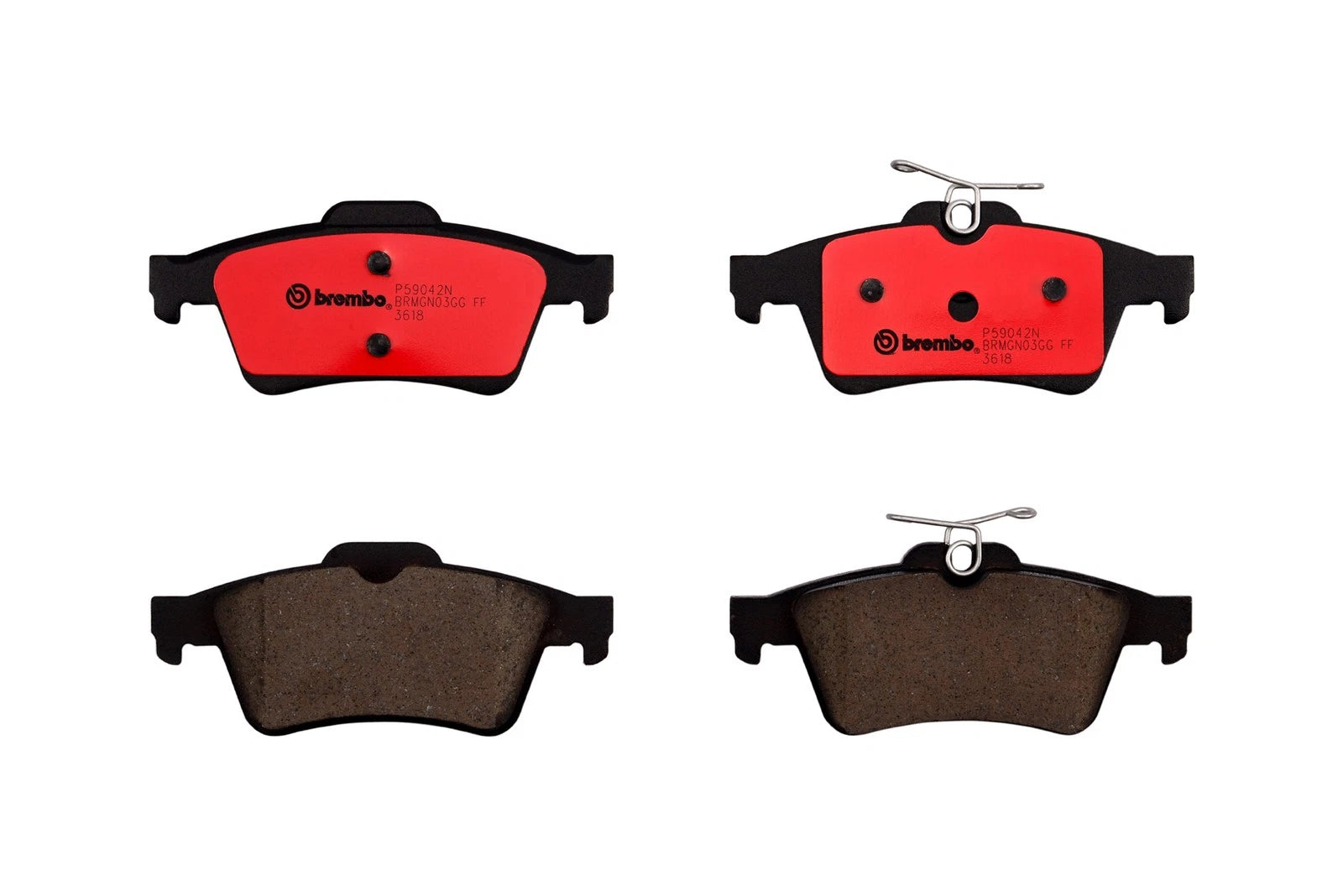 Set of 4 Rear Brake Pads for Ford Mazda Volvo Chevy Jaguar (Brembo P59042N)