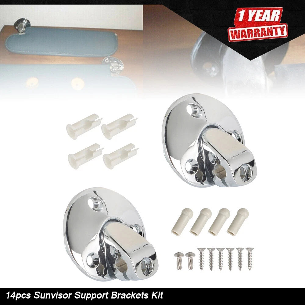 Set of 14 Chrome Sunvisor Support Brackets for Coupe