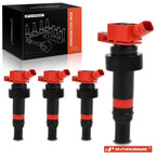 Set of 4 Red Ignition Coils for Kia Soul Rio (2012–2019) Hyundai Accent Veloster