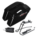 Saddlebags w/ 5x7" Speaker Cutout & Brackets for Harley Softail Fatboy (1984–2017)