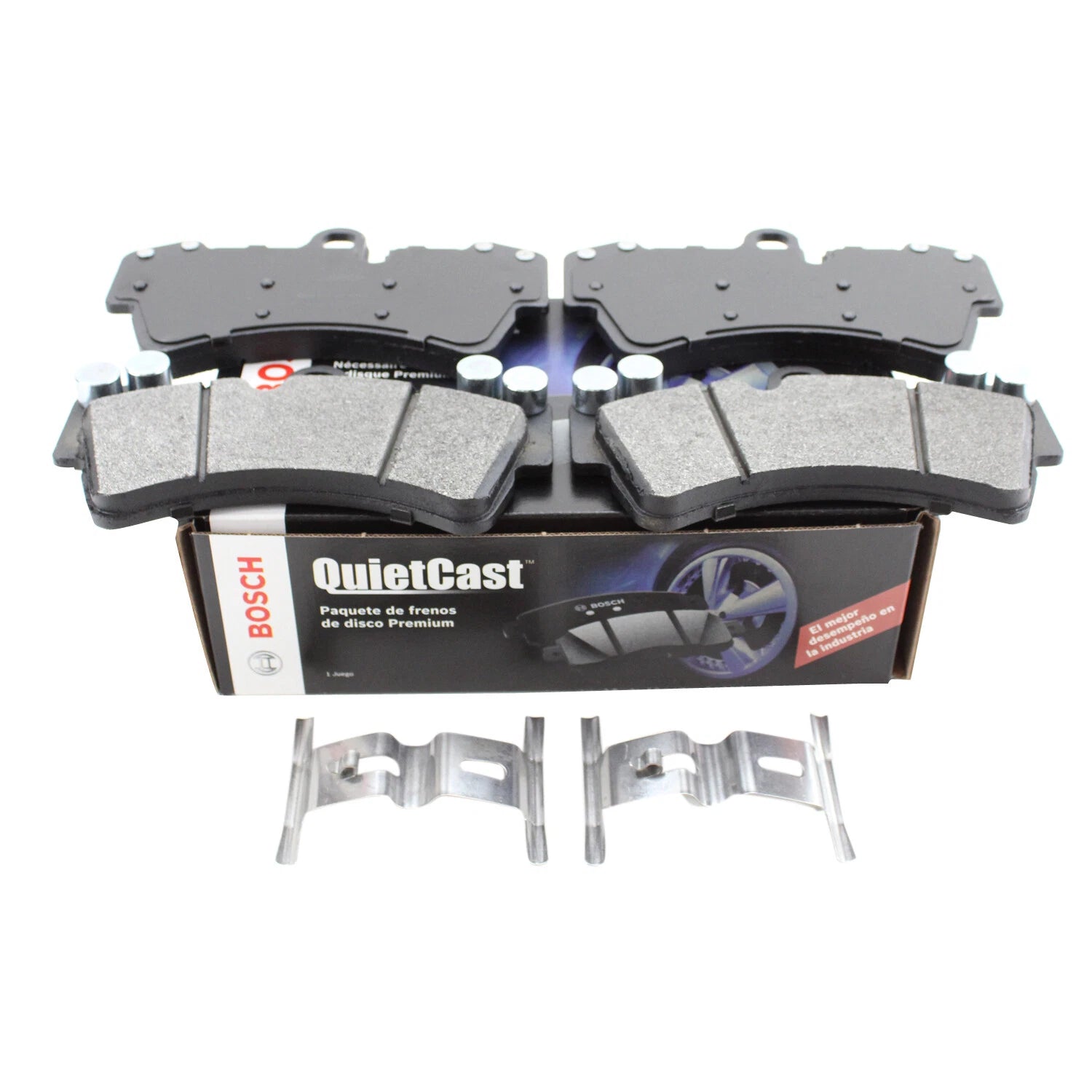 Set of 4 Bosch QuietCast Semi-Metallic Slotted Brake Pads for Q7 Cayenne Touareg (2007–2018)