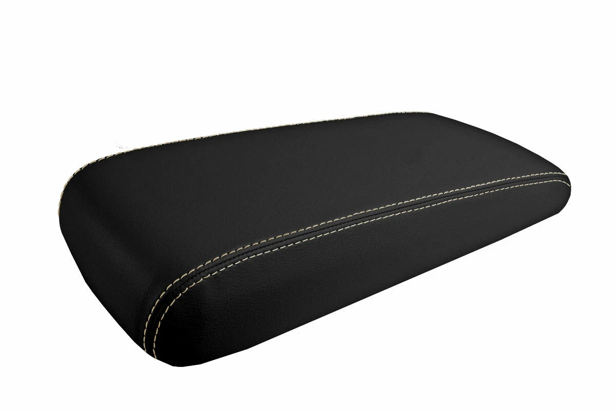 Leather Console Lid Armrest Cover for Dodge Charger (2008–2010) Beige Stitch