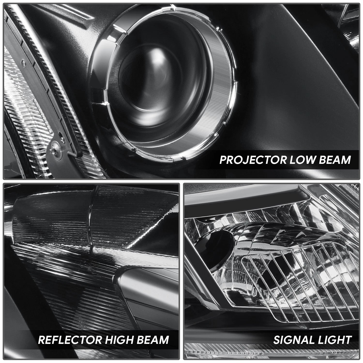 Right Side Black Projector Headlight Lamp for Ford Fusion (2010–2012)