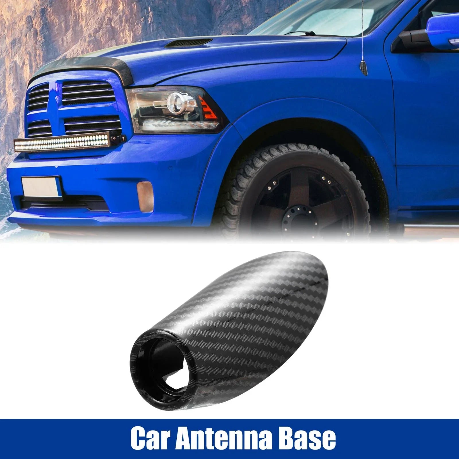 Antenna Base Cover for Dodge RAM Carbon Fiber Pattern Black