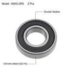 Set of 2 Ball Bearings 15x32x8mm for Various Models (16002-2RS)