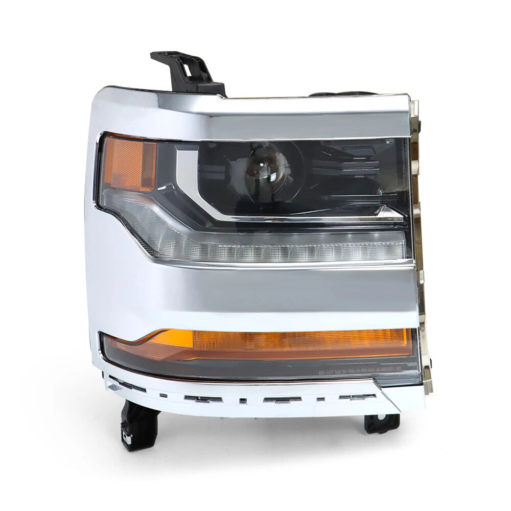 HID Headlight for Chevy Silverado 1500 (2016–2018) W/LED DRL Chrome Bezel RH