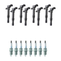 Set of 8 Ignition Coils & NGK Platinum Spark Plugs for Ram 1500 (2002–2008)