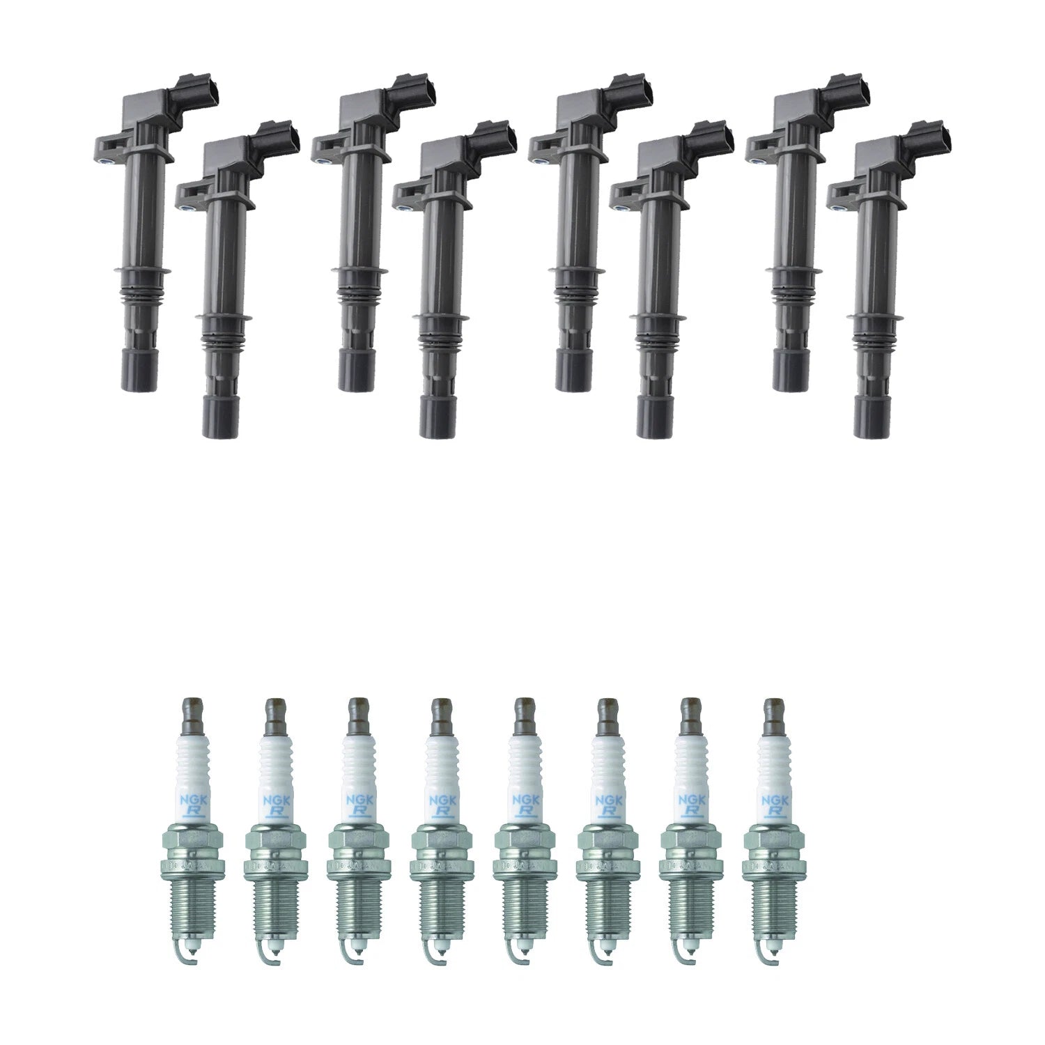 Set of 8 Ignition Coils & NGK Platinum Spark Plugs for Ram 1500 (2002–2008)