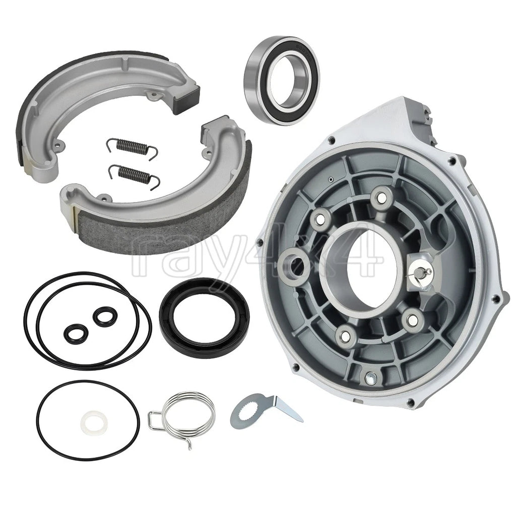 Rear Brake Backing Plate Kit w/ Brake Shoes for Honda Fourtrax 300 (1993–2000)